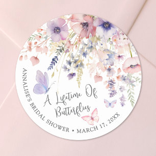Sticker Rond Fête de mariage champêtre papillon