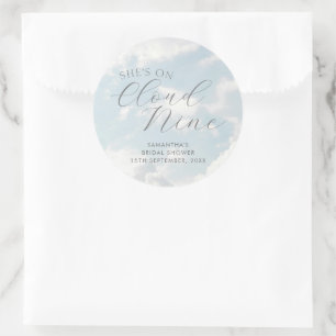 Sticker Rond Fête de mariage Cloud Nine Bleu Ciel Nuageux Moder