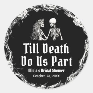 Sticker Rond Fête de mariage effrayante jusqu'à ce que la mort
