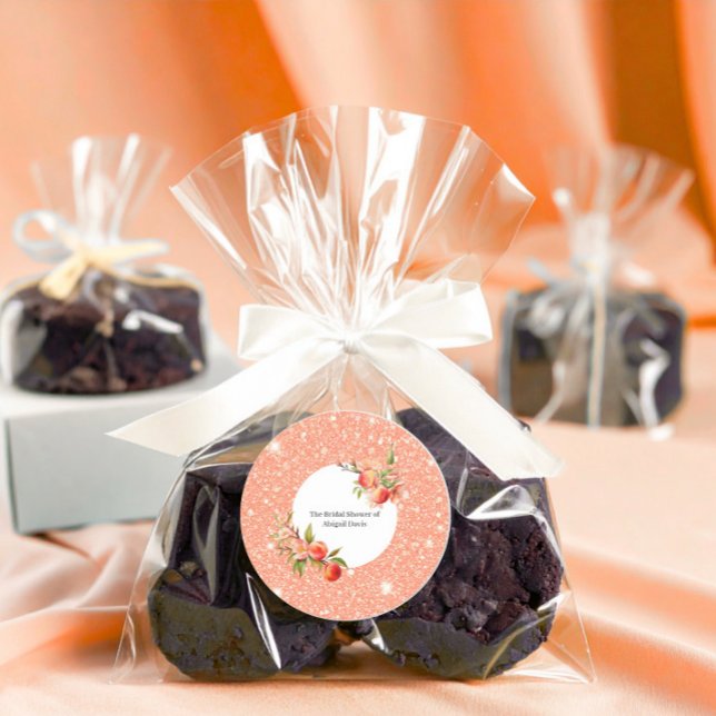 Sticker Rond Fête de mariage élégant et doux comme une pêche (Créateur téléchargé)