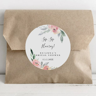 Sticker Rond Fête de mariage élégante rose pâle Sip Sip Hooray
