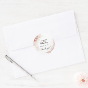 Sticker Rond Fête de mariage en terre cuite avec herbe des Pamp