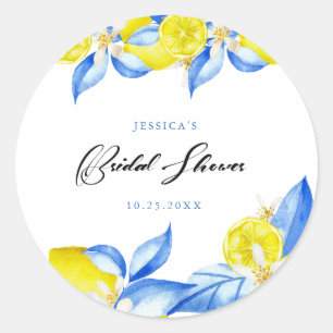 Sticker Rond Fête de mariage floral citron italien