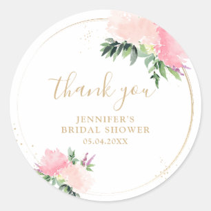 Sticker Rond Fête de mariage Floral Gold