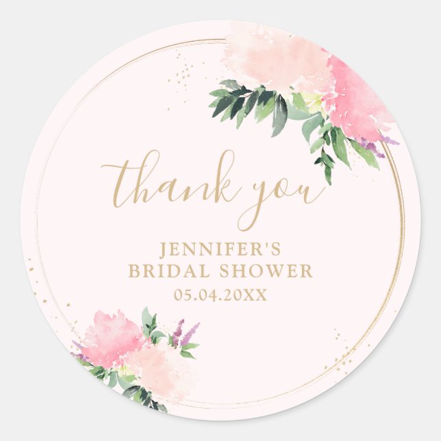 Sticker Rond Fête de mariage Floral Gold (Devant)