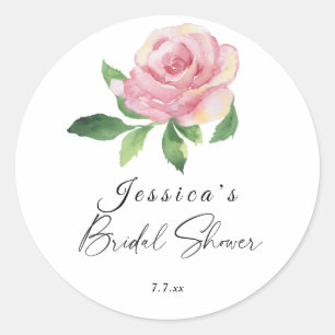 Sticker Rond Fête de mariage floral Rose
