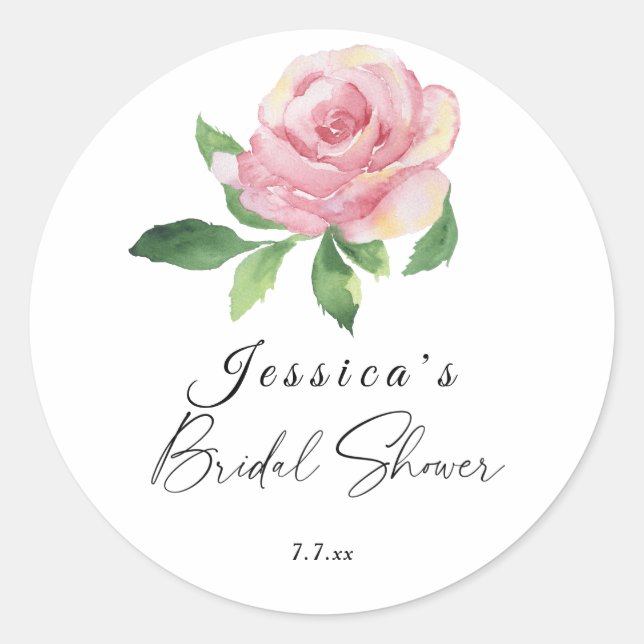 Sticker Rond Fête de mariage floral Rose (Devant)