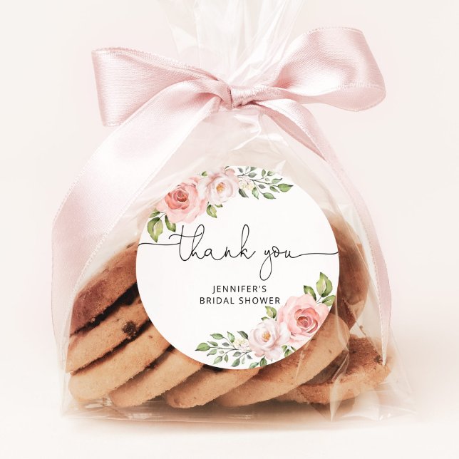 Sticker Rond Fête de mariage florale rose (Créateur téléchargé)