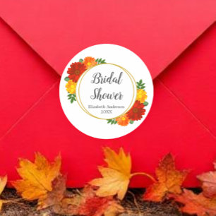 Sticker Rond Fête de mariage Florales d'Automne