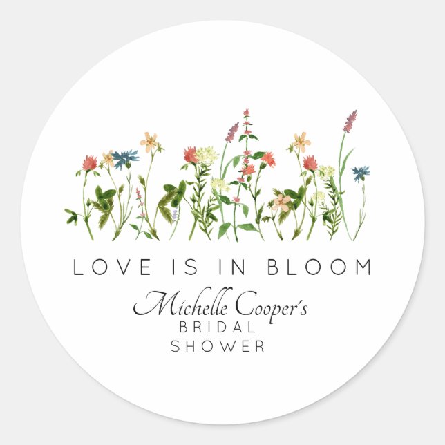 Sticker Rond Fête de mariage Love is in Bloom (Devant)