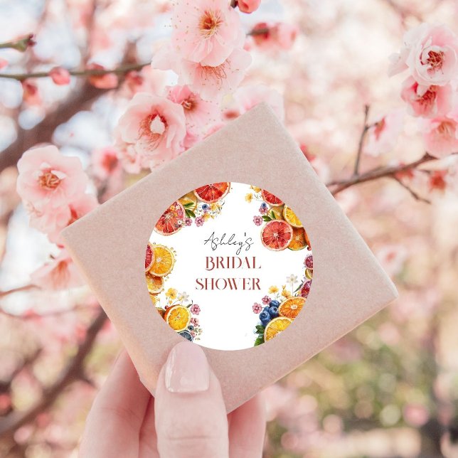 Sticker Rond Fête de mariage Main Squeeze Citron  (Créateur téléchargé)