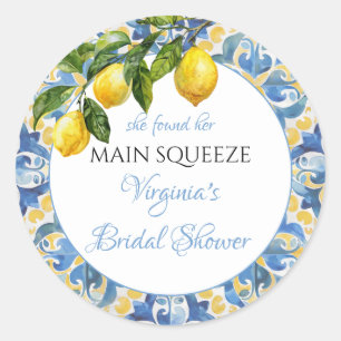 Sticker Rond Fête de mariage Mediterranean Lemon Main Squeeze