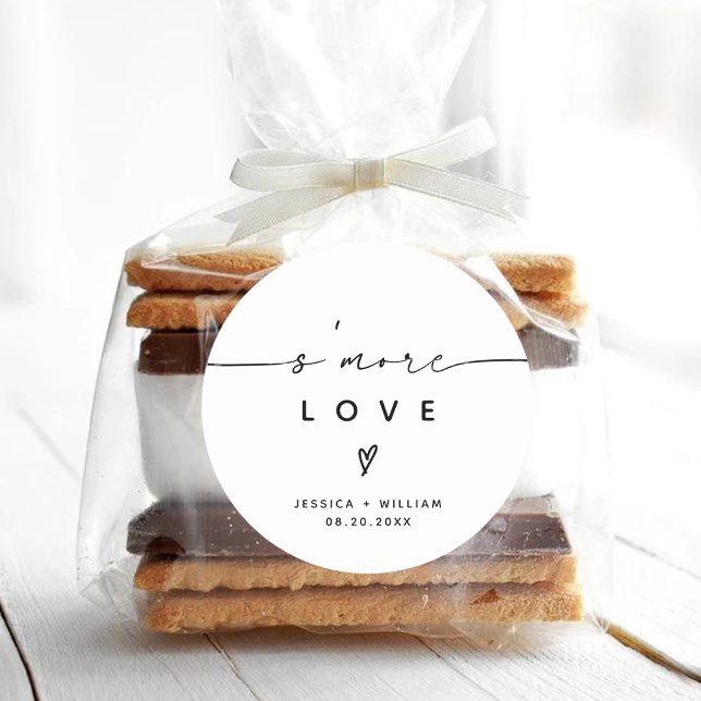 Sticker Rond Fête de mariage moderne S'mores Favor Kit Classiqu (Créateur téléchargé)