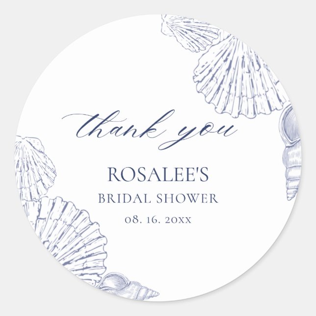 Sticker Rond Fête de mariage Nautical Coastal (Devant)