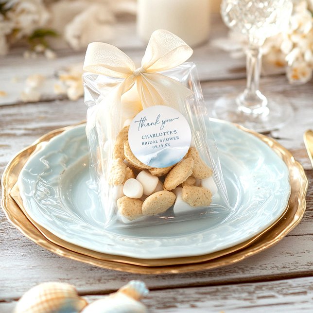 Sticker Rond Fête de mariage sur la plage océane  (Créateur téléchargé)