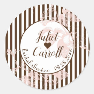 Sticker Rond Fête de mariage Vanilla White et Chocolat 