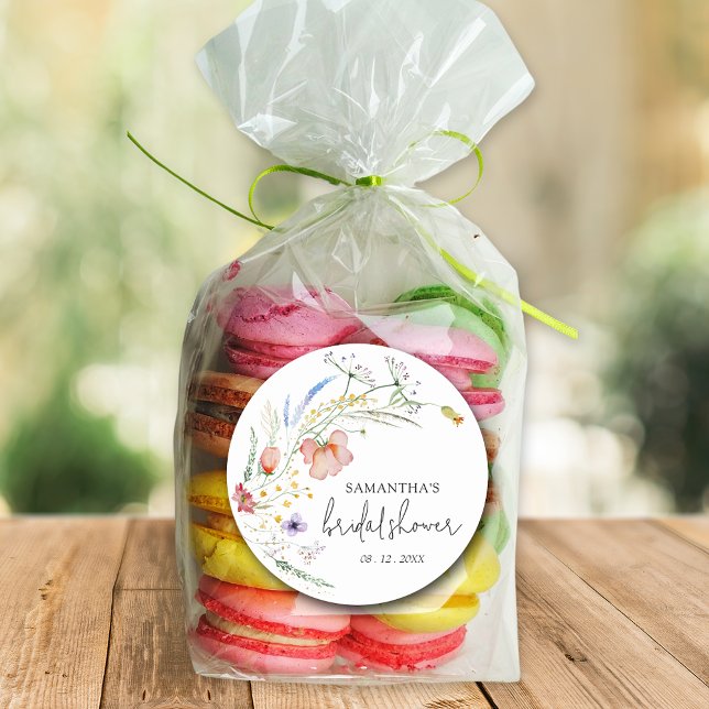 Sticker Rond Fête de Mariée aux Fleurs Sauvages (Créateur téléchargé)