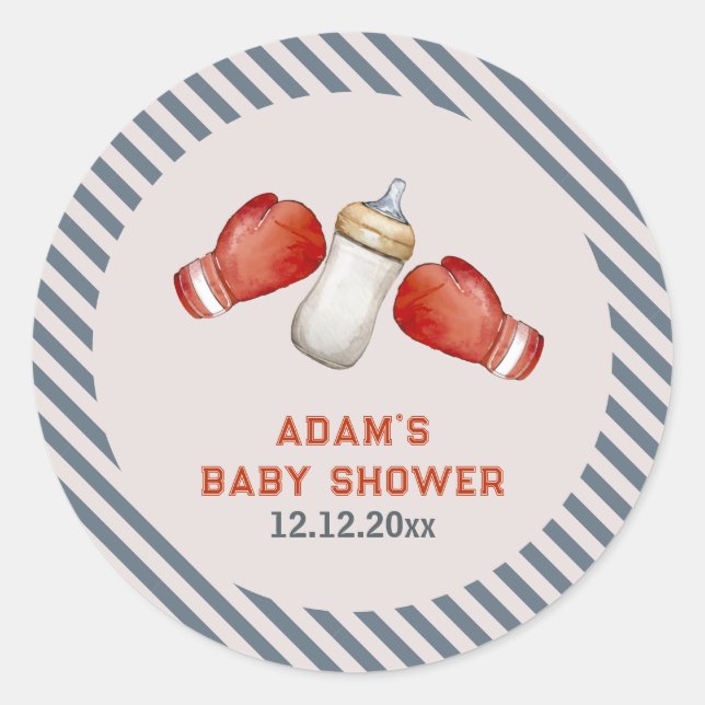 Sticker Rond Fête de naissance de petit champion de boxe pour g (Devant)