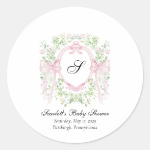 Sticker Rond Fête de naissance Grandmellenial Crest Botanique 