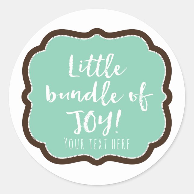 Sticker Rond Fête de naissance Mint & Chocolate Brown Bundle of (Devant)