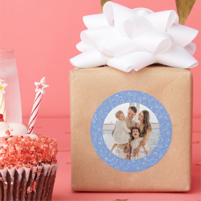 Sticker Rond Fête de Noël de la famille Whimsical (Fête)