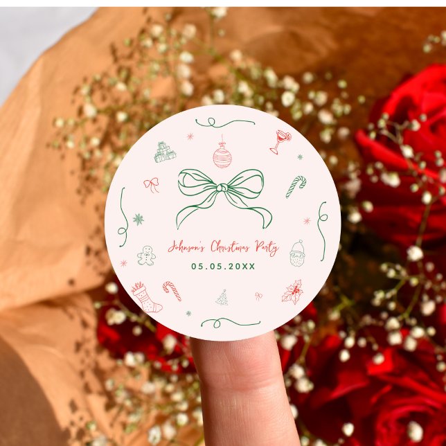 Sticker Rond Fête de Noël française fantaisie à la main (Créateur téléchargé)