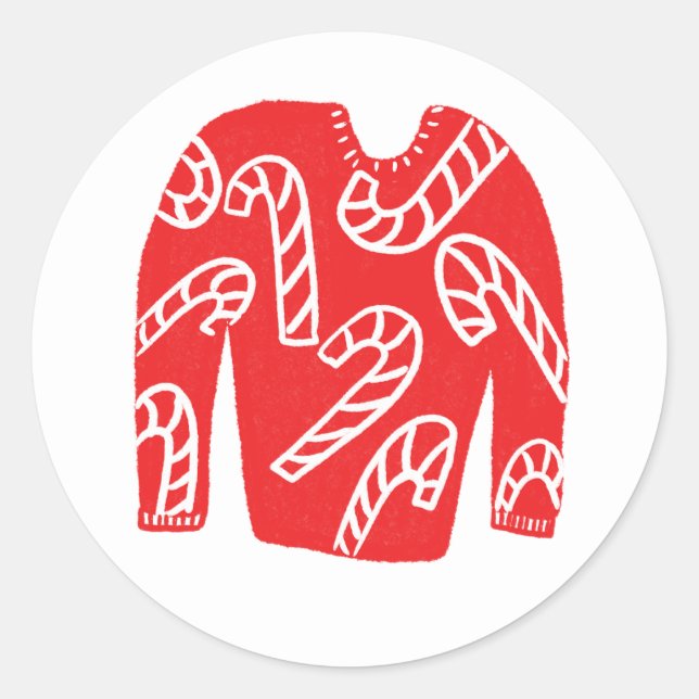 Sticker Rond Fête de Noël moche Sweat CUSTOM (Devant)