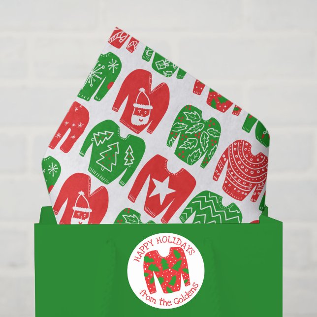 Sticker Rond Fête de Noël moche Sweat CUSTOM (Ugly Sweater CUSTOM Holiday Christmas Classic Round Sticker
)