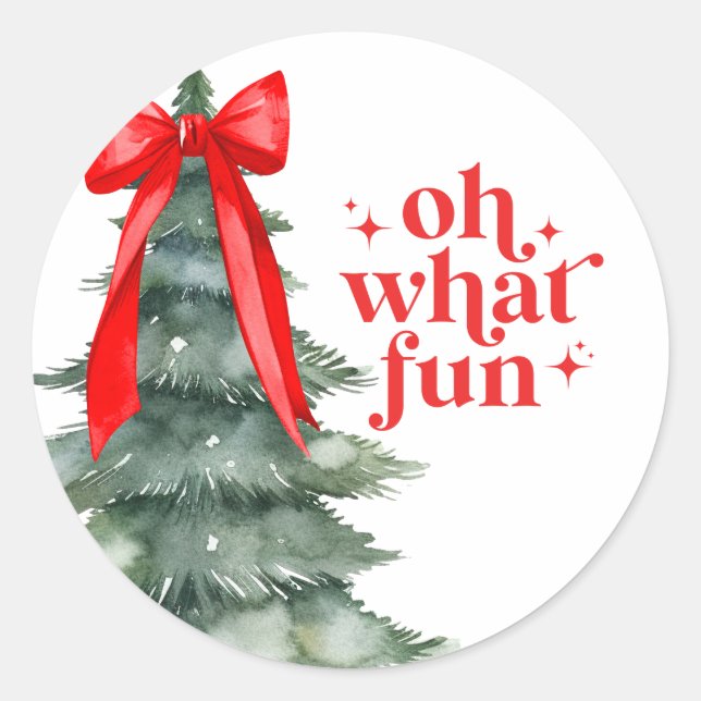 Sticker Rond Fête de Noël Oh quel plaisir (Devant)