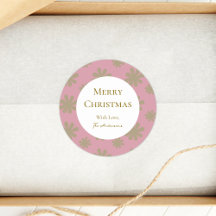 Fête de Noël rose et or Floral Retro