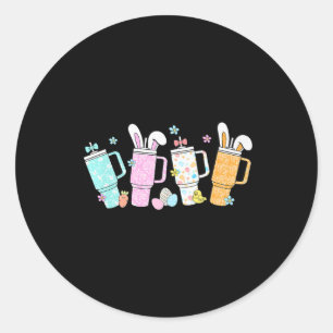Sticker Rond Fête de Pâques rétro Stanley Tumbler Inspirées Fil