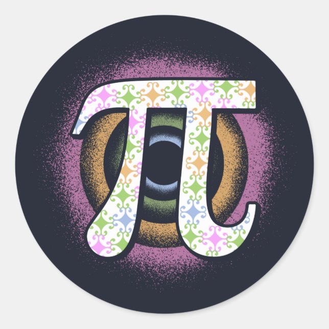 Sticker Rond Fête de Pi Mathématicien (Devant)