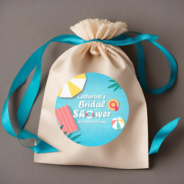 Sticker Rond Fête de Piscine Tropicale Enterrement de Vie de Je (Créateur téléchargé)