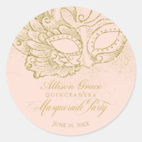 Fête de Quinceañera Mascarade Or Rose