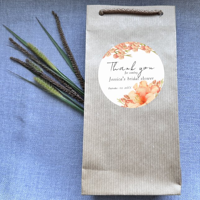 Sticker Rond Fête de remerciement florale pour la mariée (Créateur téléchargé)