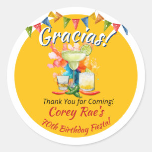 Sticker Rond Fête de remerciement pour 70e anniversaire "Merci"