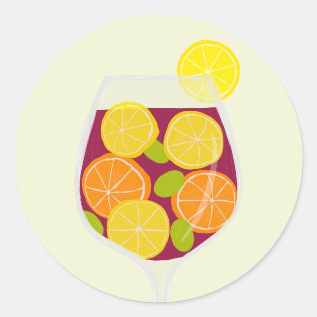 Sticker Rond Fête de Sangria Enterrement de Vie de Jeune Fille  (Devant)