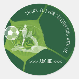 Sticker Rond Fête de soccer Sport Jour Jour Pitch N'importe que