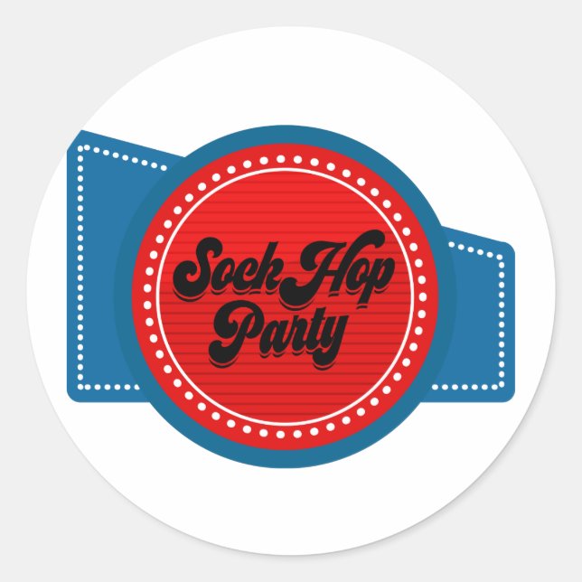 Sticker Rond Fête de Sock Hop du 4 juillet (Devant)