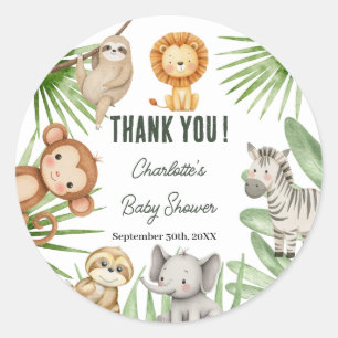 Sticker Rond Fête d'enfant sauvage pour garçon sur le thème saf