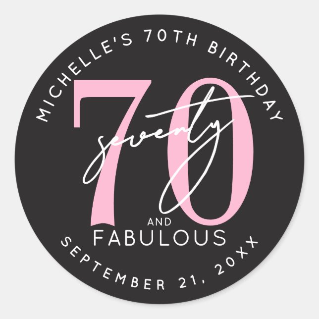 Sticker Rond Fête des 70 ans (Devant)