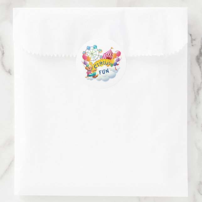 Sticker Rond Fête des clowns du cirque (Sac)