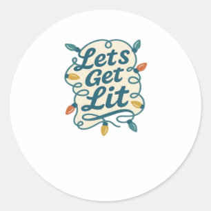 Sticker Rond Fête des fêtes de Noël amusantes