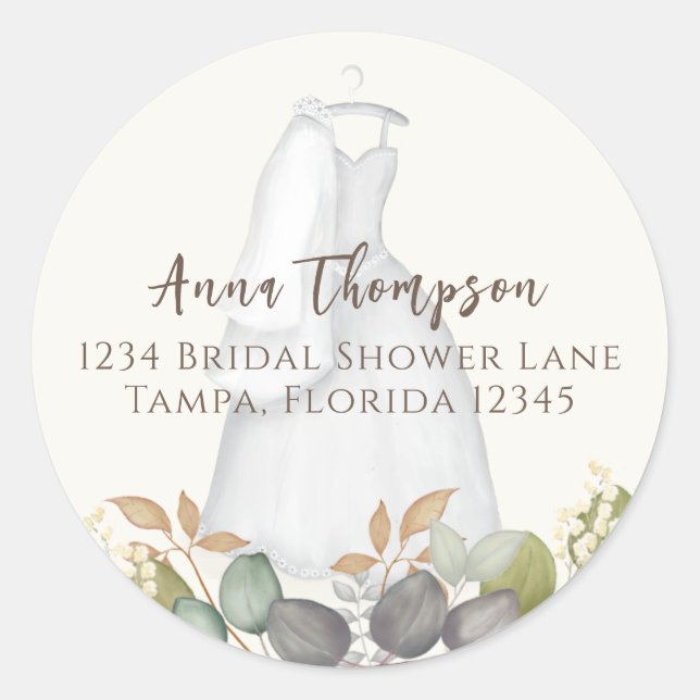 Sticker Rond Fête des mariées Automne Feuilles Mariage Élégante (Devant)