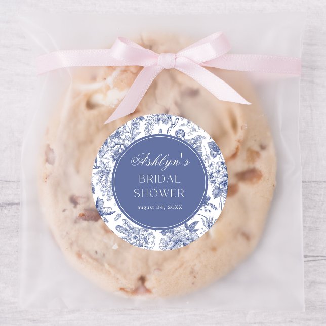 Sticker rond Fête des mariées blanc bleu (Créateur téléchargé)