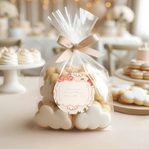 Sticker Rond Fête des mariées Blush Fleur sauvage Berry