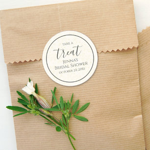 Sticker Rond Fête des mariées Champagne Calligraphie Aquarelle