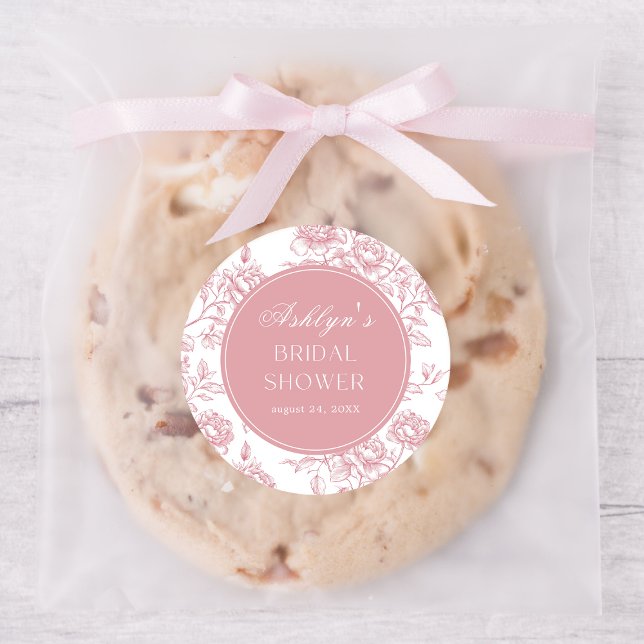 Sticker rond Fête des mariées Chinoiserie rose bla (Créateur téléchargé)