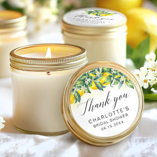 Sticker Rond Fête des mariées citron aquarelle