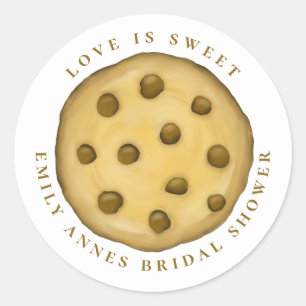 Sticker Rond Fête des mariées Cute Cookie Whimsical Love is Swe